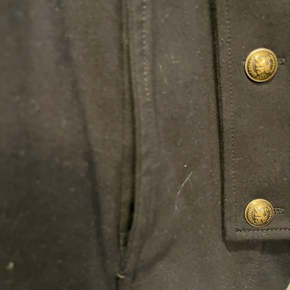 New Gorgeous Tommy Hilfiger Military Inspired Black Jacket / Coat Women’s Large - Picture 5 of 8